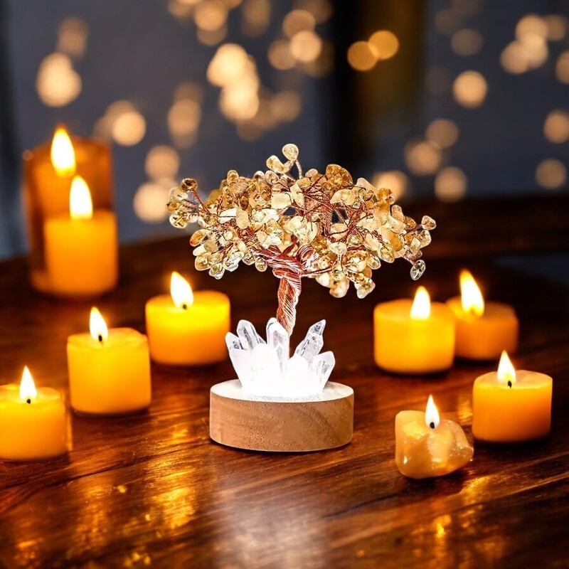 Golden Glow Citrin Velstandstræ-Lampe