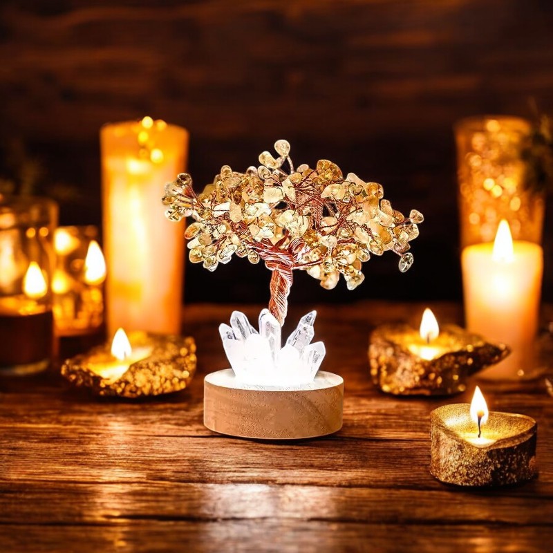 Golden Glow Citrin Velstandstræ-Lampe