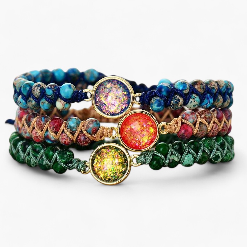 Energifyldt armbånd med opal-elementer