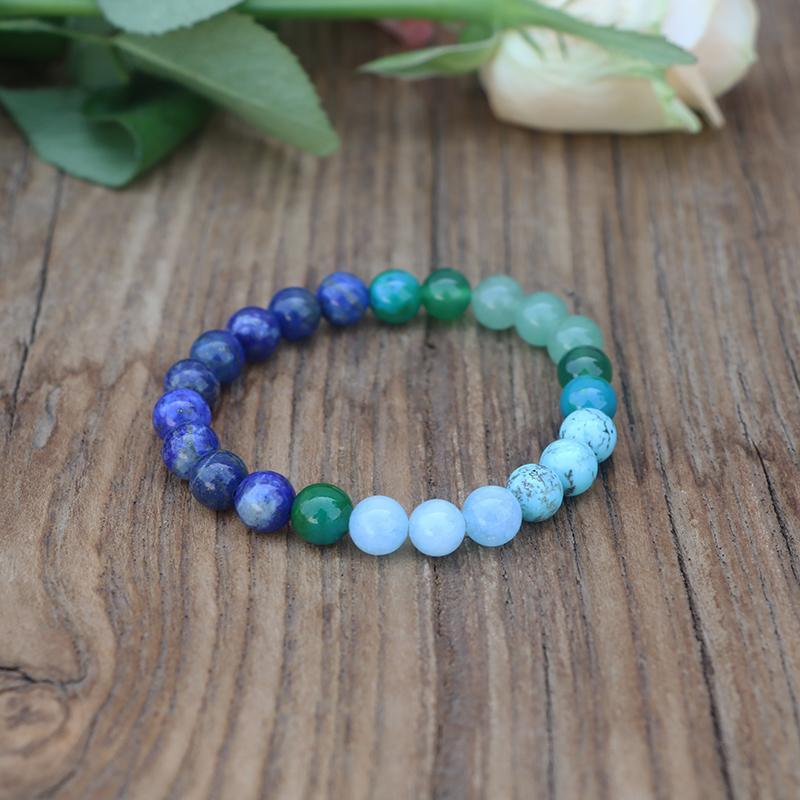 Helbredende kors-halskæde med matchende armbånd "Syv sten"