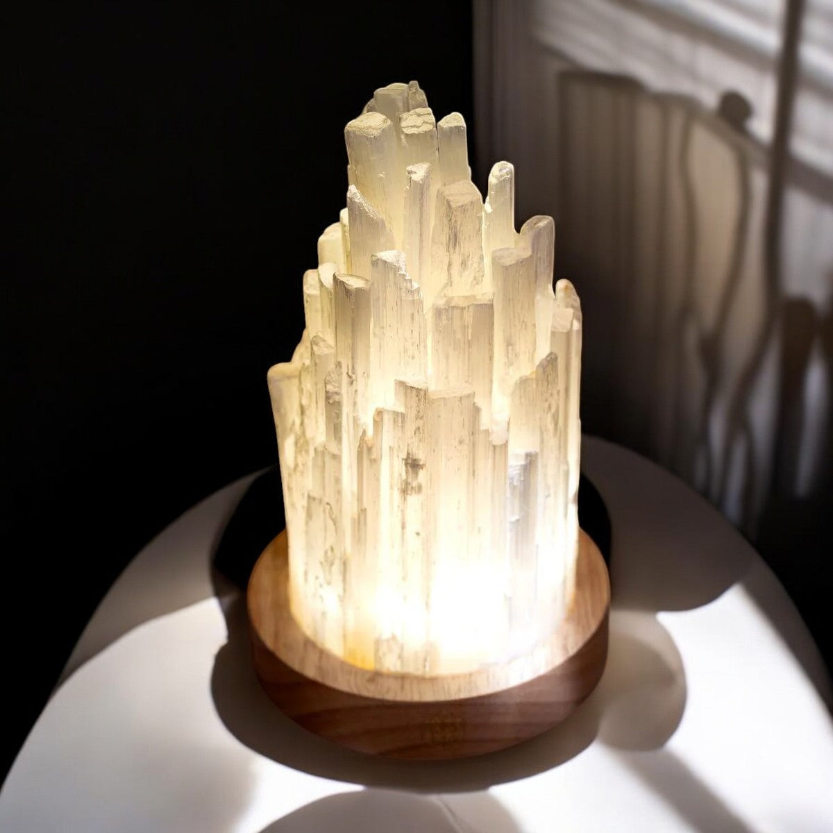 Strålende Selenit Healingslampe