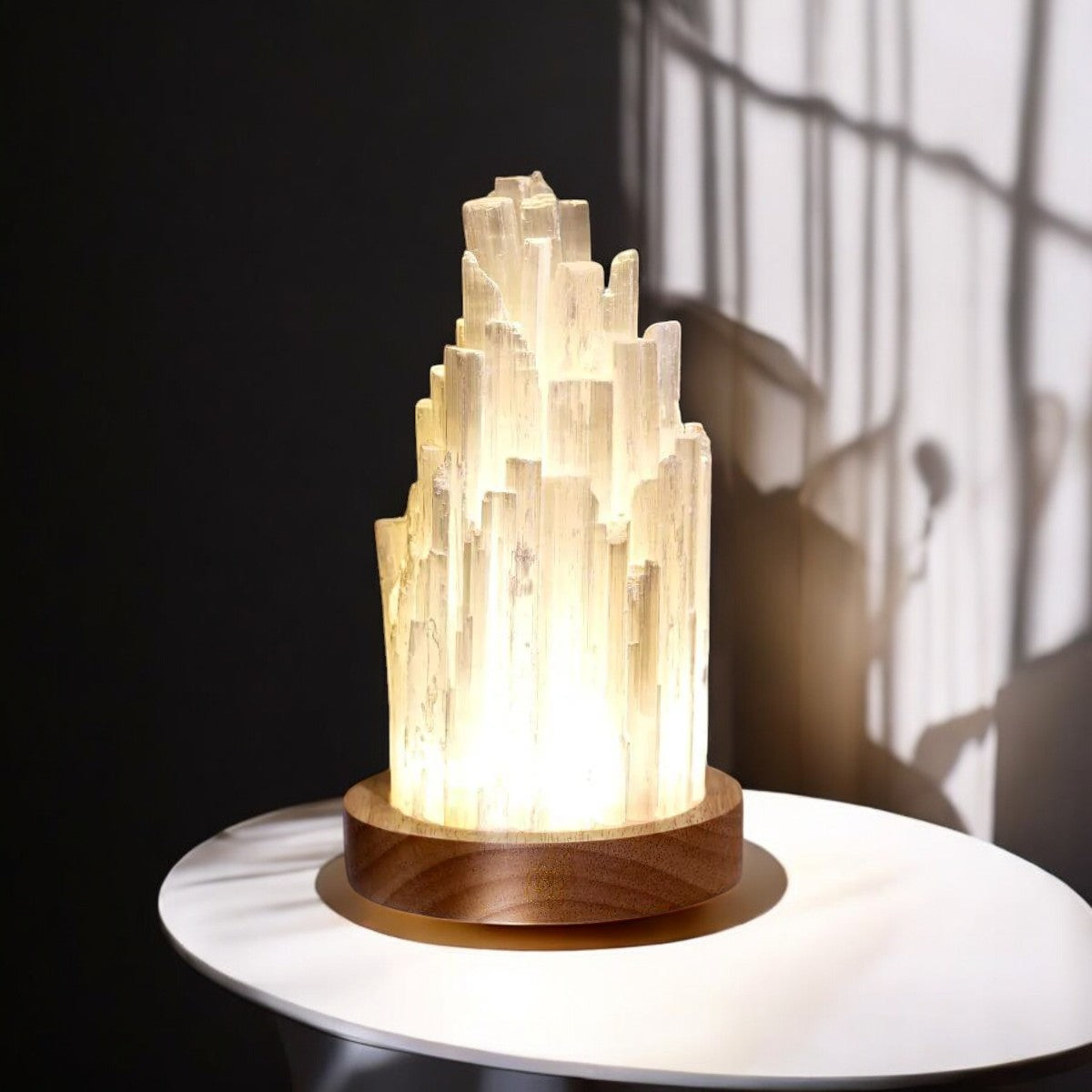 Strålende Selenit Healingslampe