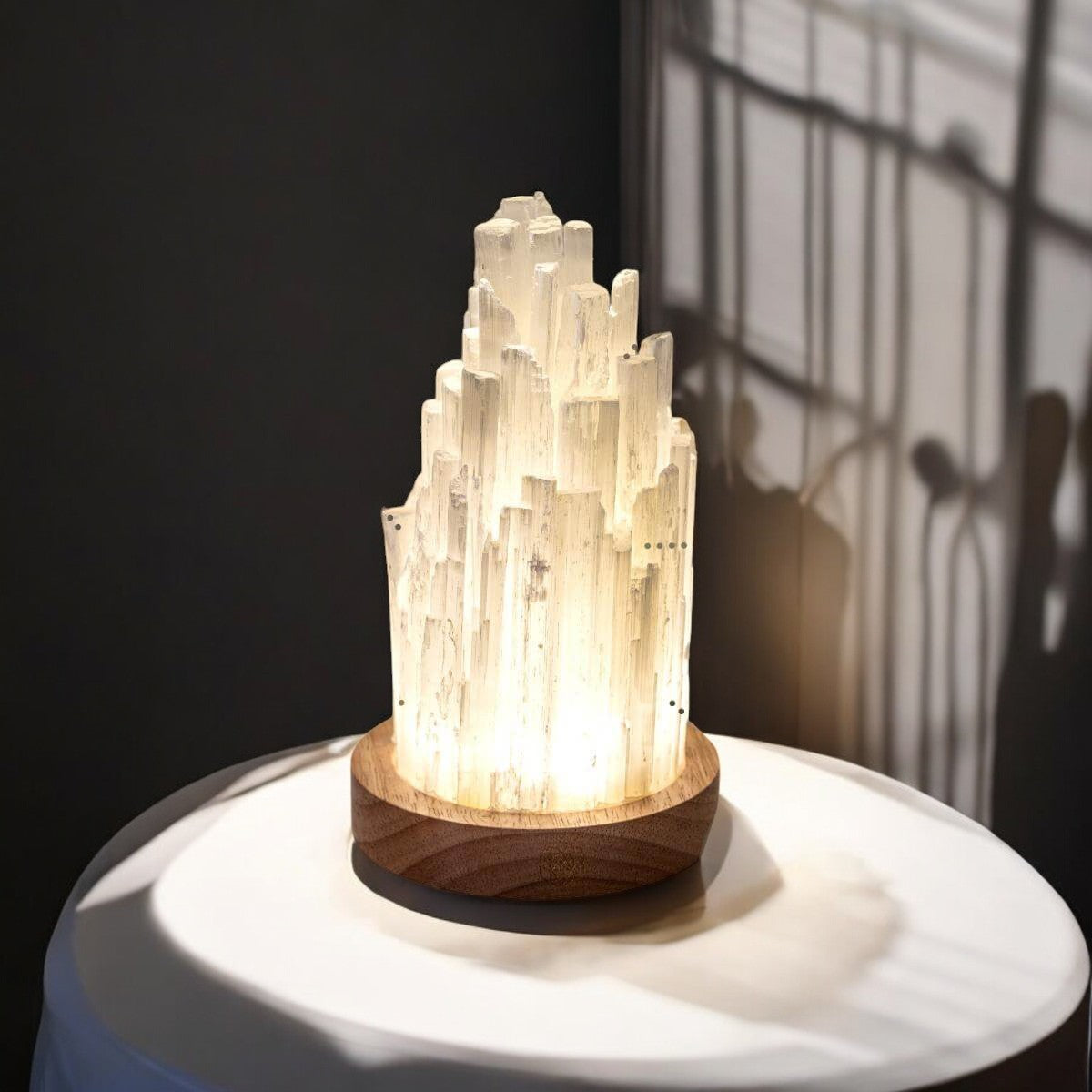 Strålende Selenit Healingslampe