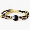 Armbånd "Positiv Aura" med forgyldte perler af sort onyx