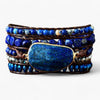 Dybtblåt Lapis Lazuli Armbånd Som Nattehimmel